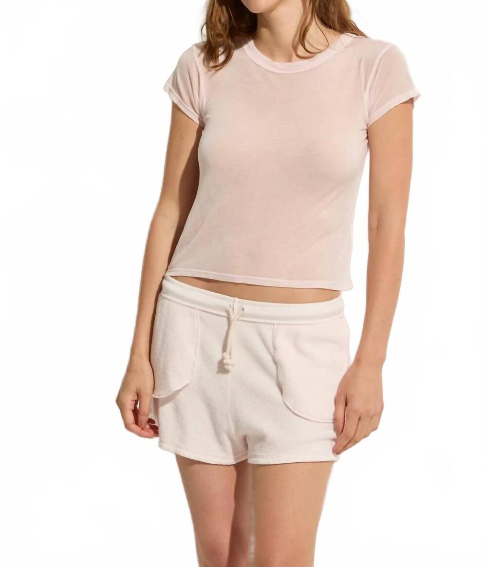NEW ASHER ava short sleeve tee in sheer salsa rosa